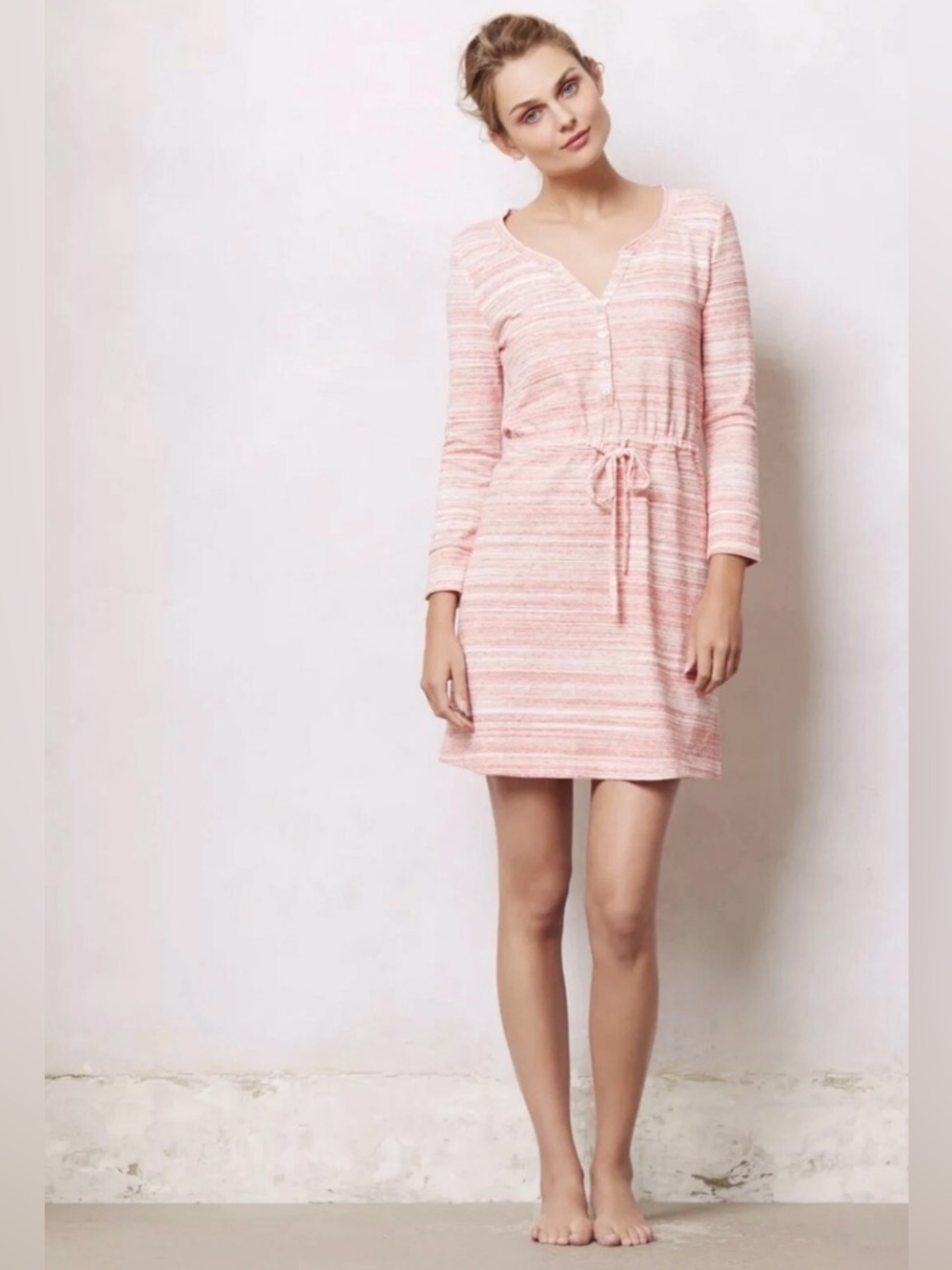 Anthropologie Saturday Sunday Space Dye Sweatshirt Dress Cinch Waist Boho Cozy S